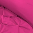thumbnail image 6 of 3 Piece New Half Pinch Pleated Pattern Comforter Set, 800 TC, 100% Egyptian Cotton, Full/Queen Size Hot Pink Solid, 6 of 6