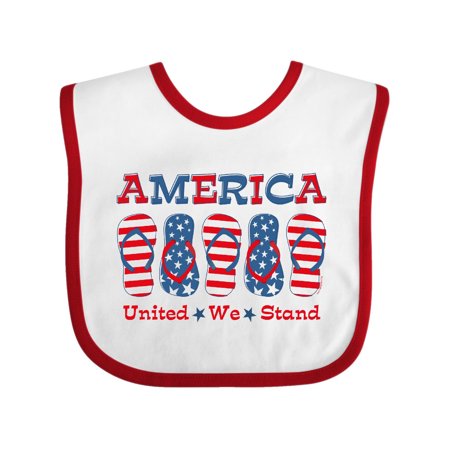 

Inktastic Flip Flop America Gift Baby Girl Bib