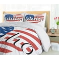 thumbnail image 5 of Ambesonne Idaho Duvet Cover Sets, Heart Shaped USA Flag State, 2-Queen, Dark Blue Dark Salmon, 5 of 7