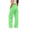 thumbnail image 7 of Ruyang Girls Cargo Sweatpants Kids Elastic Waist Wide Leg Trousers Solid Baggy Casual Trousers Tween Youth Back to School Athletic Pants, 7 of 7
