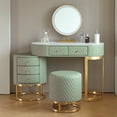 FUKAYI Luxury Large Bedroom Makeup Vanity Desk Set with Lighted Mirror ...