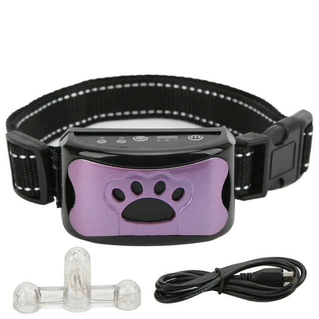 Rechargeable Dog Bark Collar, 300mAh Battery Adjustable Puppy Vibration Collar Multi Modes Sensitive For Medium Dogs Sky Blue,Orange,Lemon Yellow,Pearly Purple