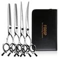 thumbnail image 1 of Kit Tijeras Peluqueria Canina FOGOSP MDLG 75Set Acero Japones 440C 4 Piezas, 1 of 5