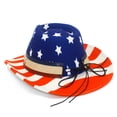 thumbnail image 4 of Unisex Painted USA Flag Star Studded Patriotic Cowboy Western Hat, 4 of 7