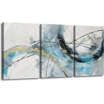 Hieng 3Pieces Canvas Wall Art Decor Modern Artwork Painting Print Abstract Brown And Beige Swirls Poster Wall Art for Living Room Home Decoration （Only canvas）