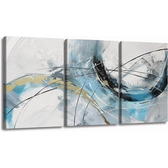 Hieng 3Pieces Canvas Wall Art Decor Modern Artwork Painting Print Abstract Brown And Beige Swirls Poster Wall Art for Living Room Home Decoration （Only canvas）