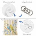 thumbnail image 5 of Flowers Birds Bathroom Shower Curtains with 12 Hooks Polyester Waterproof Shower Curtain for Stalls and Bathtubs Farmhouse Botanical Blooms Floral Decorative Bathroom Privacy Curtain 36x72 Inches, 5 of 9