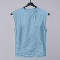 thumbnail image 6 of LIBRCLO Mens Tank Tops Crew Neck Solid Color And Linen Shirts Sleeveless Muscle Shirts for Active Men, 6 of 6