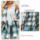 thumbnail image 5 of Abrigo A Cuadros De Manga Larga Solapa Con Botones Abajo Abrigo Informal De Mujer Simple Y Elegante Para La Vida Diaria Compras Vacaciones Citas Verde S, 5 of 6