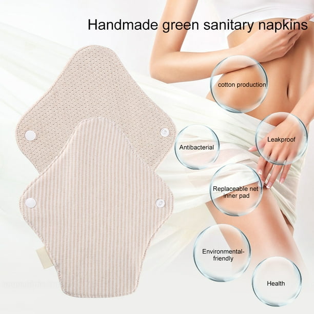 Greensen 7.5 x 2.6inch Reuseable Women Feminine Sanitary Napkin Washable  Pantiliner Cloth Menstrual Pad, Cloth Menstrual Pad,Sanitary Napkins 