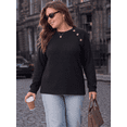 thumbnail image 4 of PINKSIR Womens Plus Size Tunic Tops Crewneck Long Sleeve Ribbed Knit Button Detail Fall Casual, 4 of 10