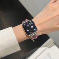 thumbnail image 4 of Pearl Beaded Bracelet Compatible with Apple Watch Bands 42mm 44mm 45mm 49mm,Bling Diamond Band Shiny Dressy Metal Strap for iWatch Series 9 8 7 6 5 4 3 2 SE Ultra Women,A, 4 of 7