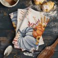 thumbnail image 6 of Orange Blue Hello Fall Kitchen Towels Set of 4, Water Absorbent Dish Towel, Thanksgiving Pumpkin Maple Leaf Rustic Decorative Hand Towels - Quick Drying Cloth for Cooking Baking, 18x28 Inch, 6 of 8