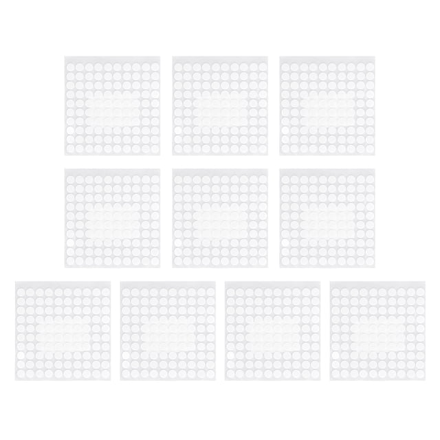 Cinta adhesiva de espuma de doble cara blanca de 10 mm de diámetro, 1000 unidades, puntos redondos, 10 hojas