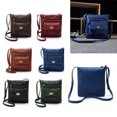 thumbnail image 3 of Mwjwdo Vintage Contrast Stitch PU Vertical Crossbody Bag, Turn Lock Multi-Pocket Adjustable Strap Small Shoulder Purse for Women Daily Casual Shopping Red, 3 of 3
