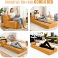 thumbnail image 3 of Folding Sofa Bed with Pillow, Memory Foam Fold Out Chair Bed, Convertible Sleeper Chair with Washable Cover, Futon Floor Couch for Living Room/Dorm/Guest Use/Home Office/Apartment, 3 of 6