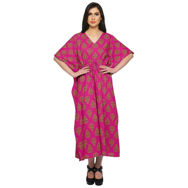 Moomaya Sortie de Plage Kaftan pour Bikini, Robe Caftan Longue Maxi pour Femmes - L-XL