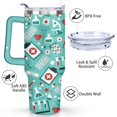 thumbnail image 3 of 40oz Funny Nurse Life Stainless Steel Flip Straw Tumbler Spill Proof Travel Cup Double Wall Vacuum Insulated Coffee Mug with Handle, 3 of 6