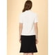 thumbnail image 3 of Blusa Elegante Allegra K Manga Corta Escote En V Ojales De Encaje Mujer Blanco S, 3 of 6