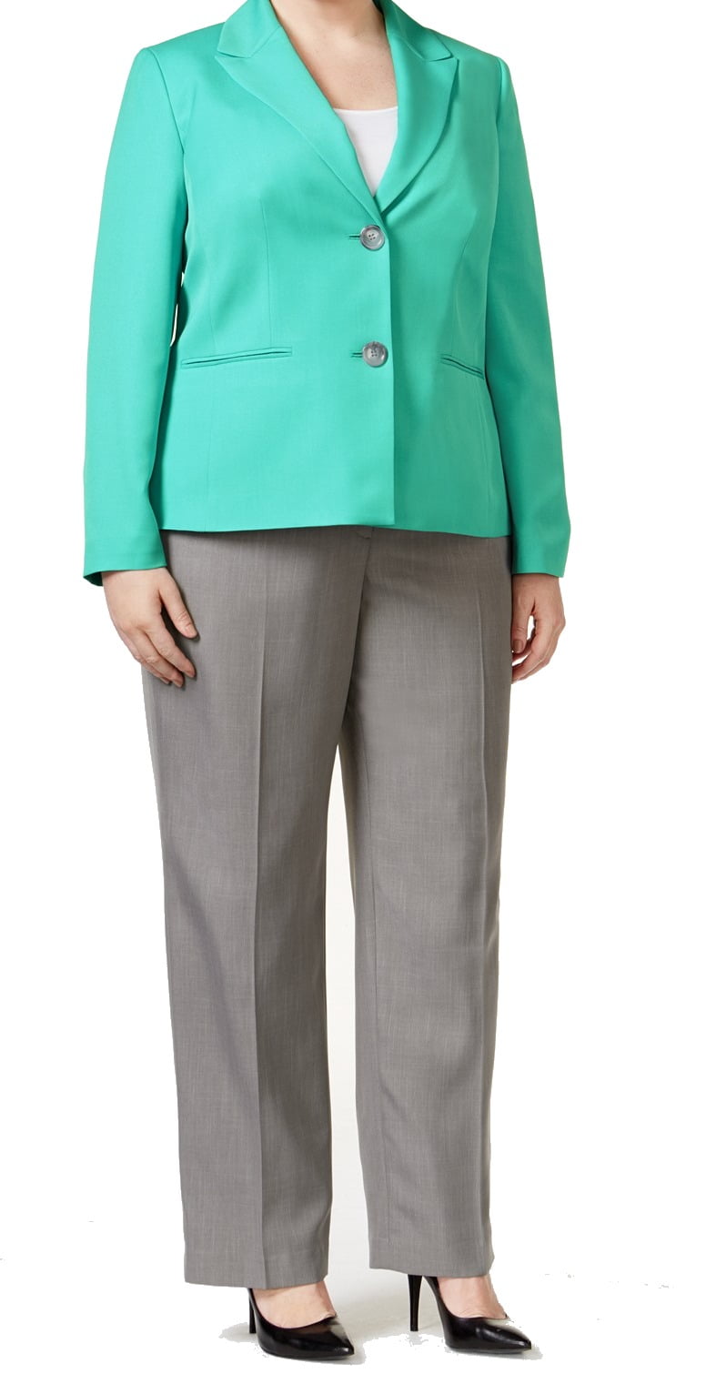 Le Suit - Le Suit NEW Green Womens Size 18W Plus Colorblock Two Button ...