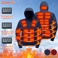 thumbnail image 2 of ZUBMGKTE Heated Hoodie for Men&Women , 4‑Controller 31‑Zones Heating Solid Color Long Sleeve Pullover Hooded Sweatshirt Winter Outdoor, 2 of 10