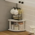 thumbnail image 6 of Furinno Turn-N-Tube 2-Tier Corner Countertop Organizer Shelf, White/White, 6 of 6