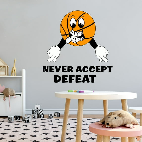 Sports Wall Decals for Children Bedroom - Cartoon Illustration Of A Basketball DIY & Creativity Boy Girl Bedroom Wall Sticker - Size: 20 In x 20 In