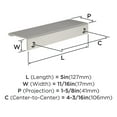 thumbnail image 3 of Amerock Streamline II 5 inch (127mm) Length Satin Nickel Cabinet Finger Edge Pull, 10 Pack, 3 of 4