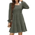 thumbnail image 3 of SOMER Womens Dresses Sweater Dress Long Sleeve Dress for Women Square Neck Green Knit Babydoll Dress with Pockets Winter Fall 2025, 3 of 6