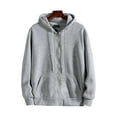 thumbnail image 1 of Innerwin Sweatshirt Hooded Neck Men Outwear Winter Long Sleeve Plain Jacket Gray M, 1 of 3