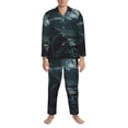 thumbnail image 3 of Sikiie Moonlit Night Sky Shark Mens Pajama Set, Soft Warm Long Sleeve Sleepwear, Cozy Button-Down Pjs for Men-Medium, 3 of 7
