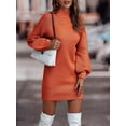 thumbnail image 1 of Suéter de cuello alto de manga larga de color neto de otoño e invierno de Europa y Estados Unidos, vestido de mujer, 1 of 6