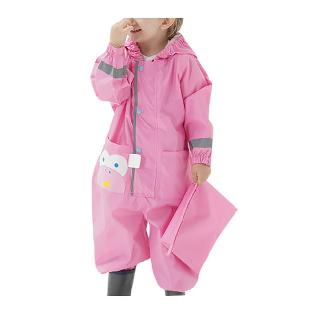 DPTALR Unisex Kids Hooded Jacket Wind And Waterproof Raincoat For Girls Boys Mask