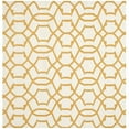 thumbnail image 4 of SAFAVIEH Dhurrie Selena Geometric Moroccan Wool Area Rug, Ivory/Yellow, 6' x 9', 4 of 4