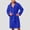 Blue, variant on Mens Robe Fuzzy Fleece Spa Bathrobe with Belt and Pockets Plush Shawl Collar Bath Robe for Men Black