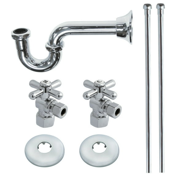 Kingston Brass KPK101P Plumbing Supply Kits Combo, 1/2" IPS Inlet, 3/8" Comp Oulet