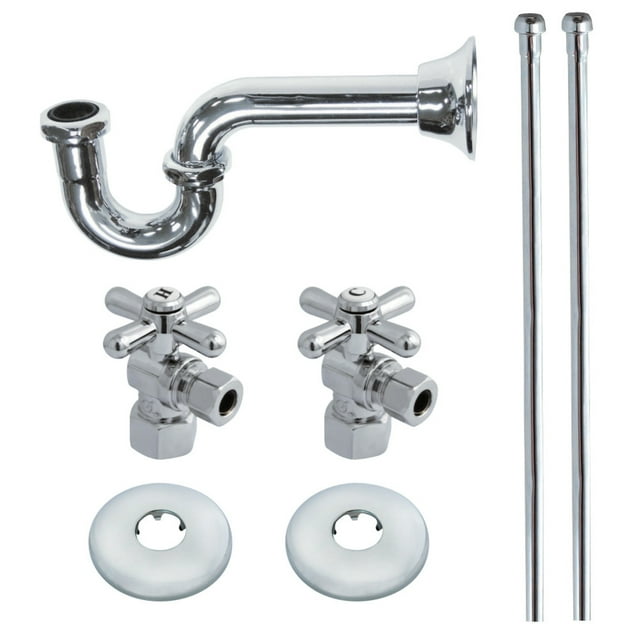 Kingston Brass KPK101P Plumbing Supply Kits Combo, 1/2" IPS Inlet, 3/8" Comp Oulet