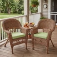 thumbnail image 2 of BPS 18" x 19" Outdoor Dining Chair Cushion, Water Resistant Patio Seat Cushion Pads with Ties, Set of 2 - Green, 2 of 9