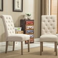 thumbnail image 2 of Button - Tufted Polyester - Covered Solid Wood Dining Chairs, Set of 2, Tan / Meet Daily Dining Needs, 2 of 5