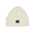 thumbnail image 1 of ALLSAINTS Travelling Rib Cuff Patch Beanie Hat Chalk, 1 of 2