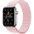 thumbnail image 1 of Magnetic Silicone Loop Band Compatible with Apple Watch Bands 38mm 40mm 41mm 42mm 44mm 45mm, Adjustable Loop Strap Soft Silicone Sport Wrist Band for Apple Watch Series 7 45 mm Series SE 6 5 4 3 2 1, 1 of 6