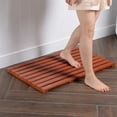 Organizedlife Large Teak Bath Mat Mold Resistant Non Slip Wood Shower