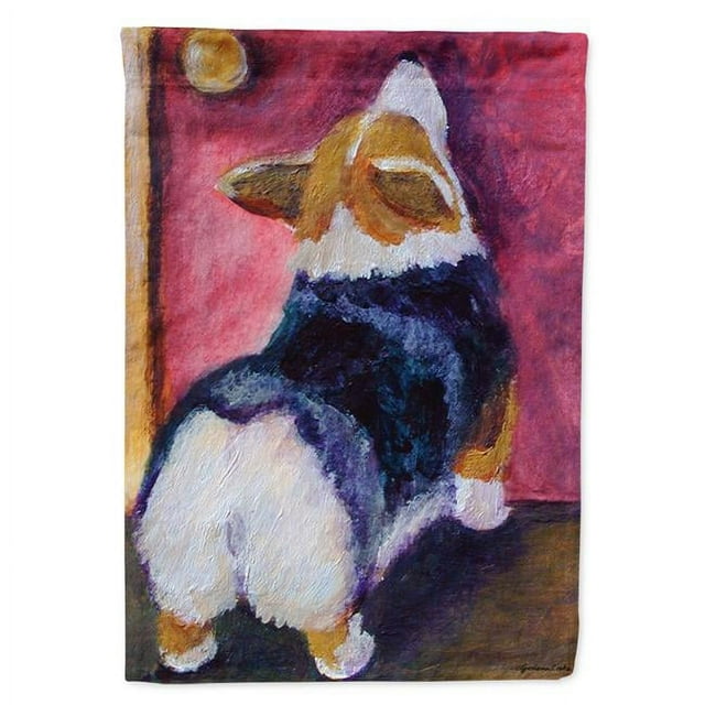 Carolines Treasures 7427GF Corgi Let me in Garden Size Flag