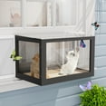 thumbnail image 6 of Haverchair Cat Window Boxs, Catio Outdoor Cats Enclosure with Bug Proof Wire Mesh Fit Double Hung Frame 26" to 43" Wide, Window Perch w/Waterproof Clear Roof for Sunbathing Napping Overlooking, Black, 6 of 11