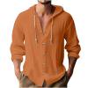 thumbnail image 7 of guisaled Linen Shirts for Men Summer Casual Button Down Blouses Long Sleeve Big and Tall Shirt Loose Fit Solid Color Casual Hawaiian Tops Savings, 7 of 7
