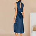thumbnail image 4 of ZZwxWA Daily Wear Women's Summer Formal Satin Dress, Sleeveless Side Slit Flowy Maxi Dresses Wrap Satin Cocktail Midi Dress, 4 of 6