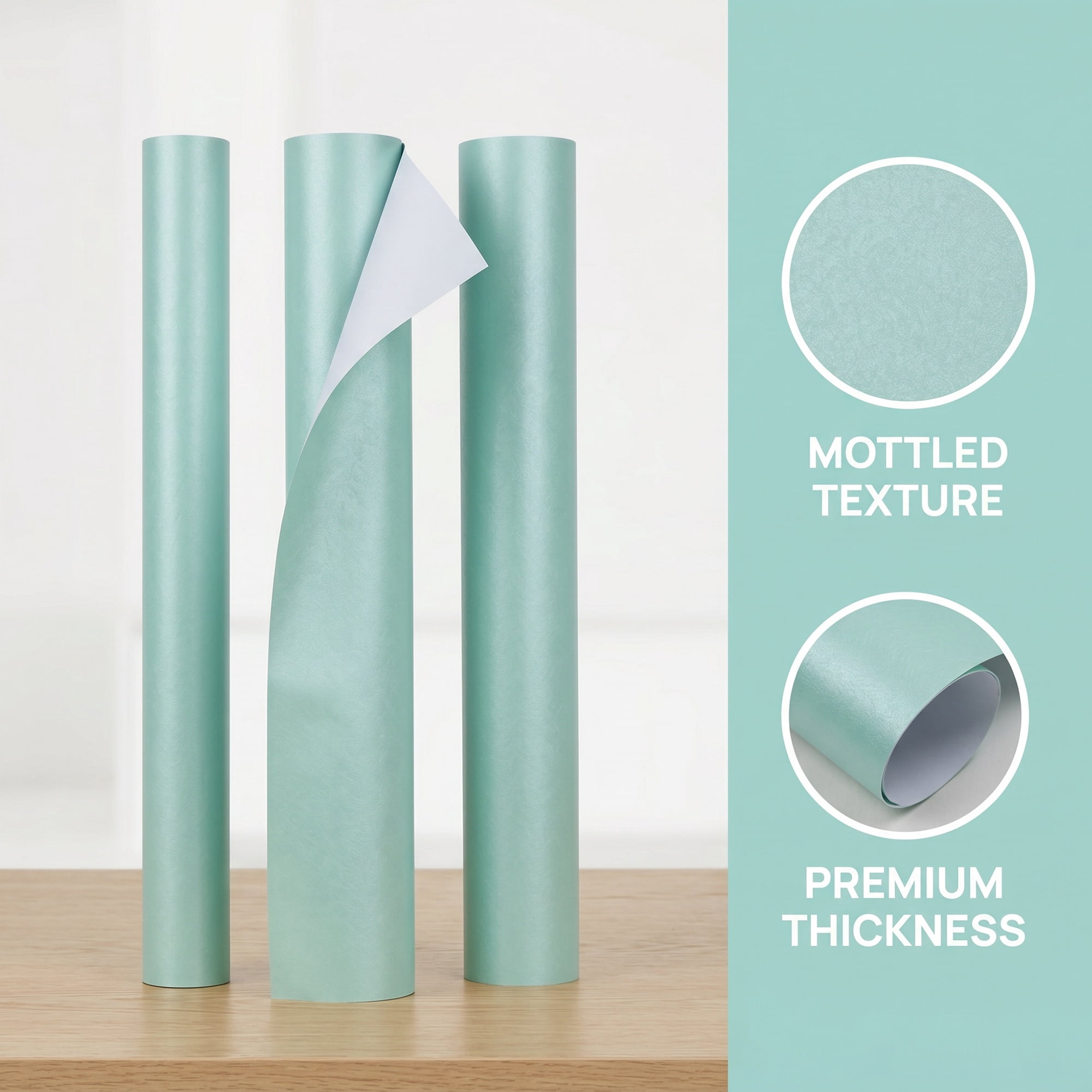 Unique Bargains 3Pcs Heavyweight Matte Gift Wrapping Paper Sky Blue 27.6" x 19.7"
