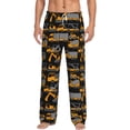 thumbnail image 2 of Lsque Yellow Excavator Print Men's Pajama Pants, Lounge Pant - Comfortable Home Wear,Elastic Waistband, Stylish Design-Large, 2 of 9