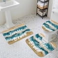 thumbnail image 3 of Summer Bathroom Rugs Set Life Is Better At The Beach Beach Ocean Non Slip Absorbent Soft Bath Mats 3 Piece Set with Bathroom Rug, U-Shaped Floor Mat, Toilet Seat Cover Large Size, 3 of 9