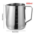 thumbnail image 2 of BLEEUS 600ml Milk Frothing Jug Stainless Steel With Scale Milk Pitcher For Kitchen Cafe Kitchen Daily Supplies (Steel Stamp Scale), 2 of 10